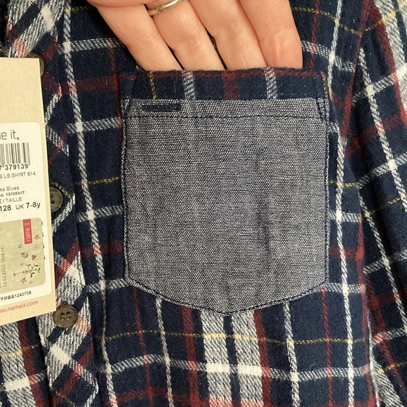 Name It Boys Size 7-8Y, Button Down Plaid Flannel Shirt - Picture 8 of 13